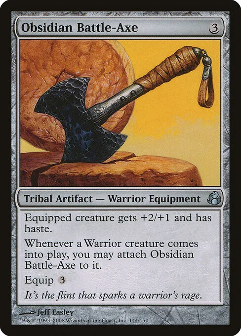 Hacha de batalla de obsidiana