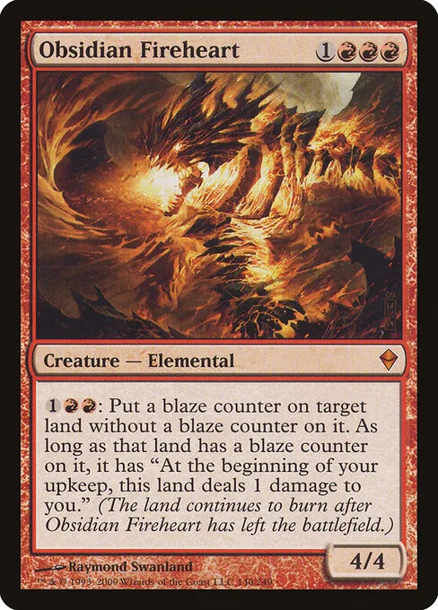Corazón ígneo de obsidiana