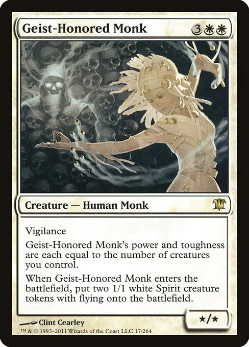 Monje honrada por los geist