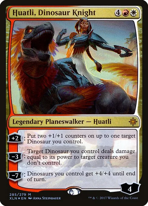 Huatli, jinete de dinosaurios