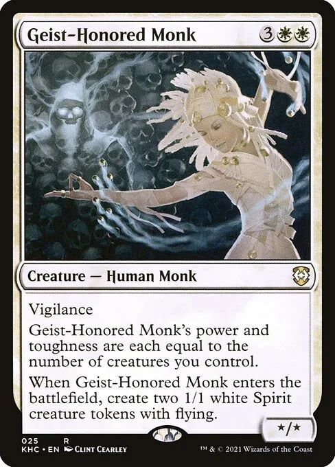 Monje honrada por los geist
