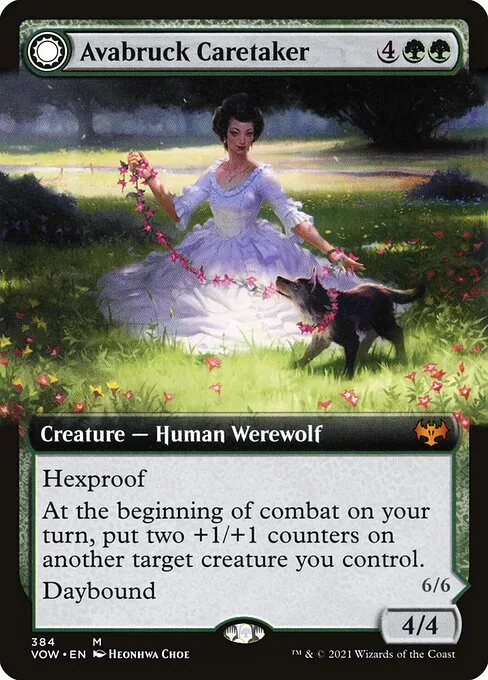 Cuidadora de Avabruck // Maestra de caza de Hollowhenge
