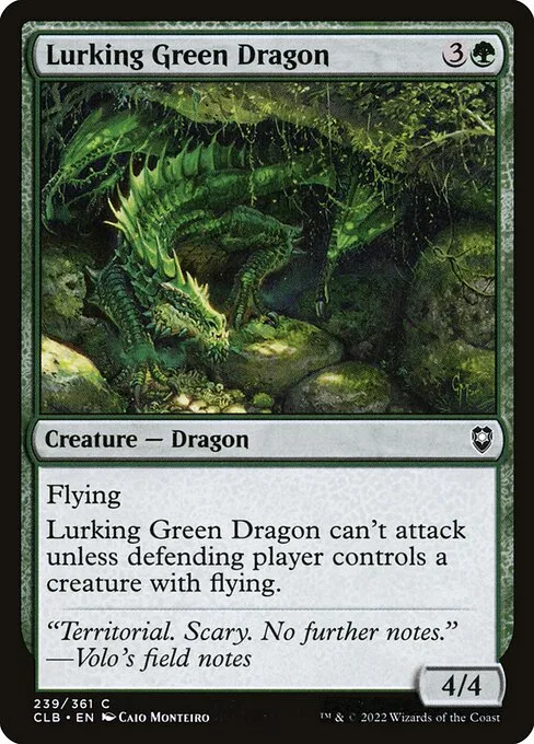 Dragón verde acechante