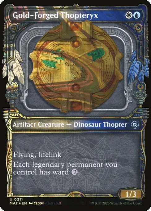 Tópteryx forjado en oro