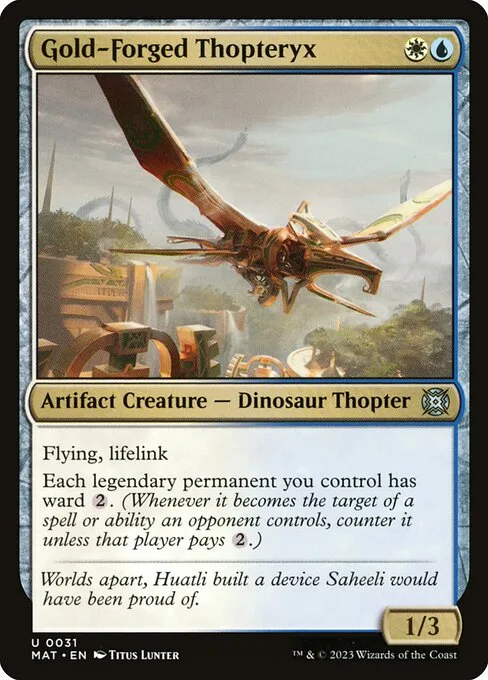 Tópteryx forjado en oro
