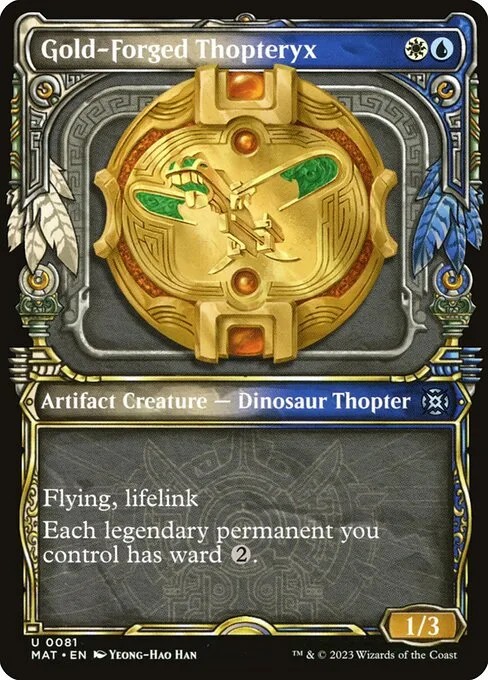 Tópteryx forjado en oro