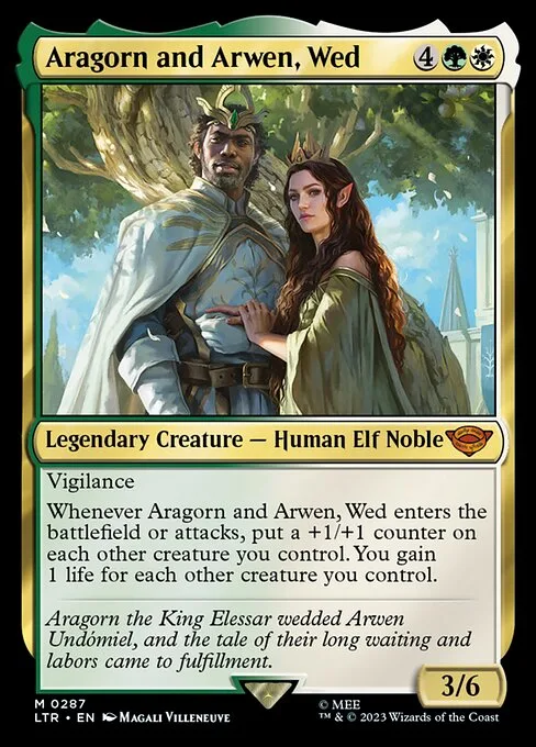 Aragorn y Arwen, desposados