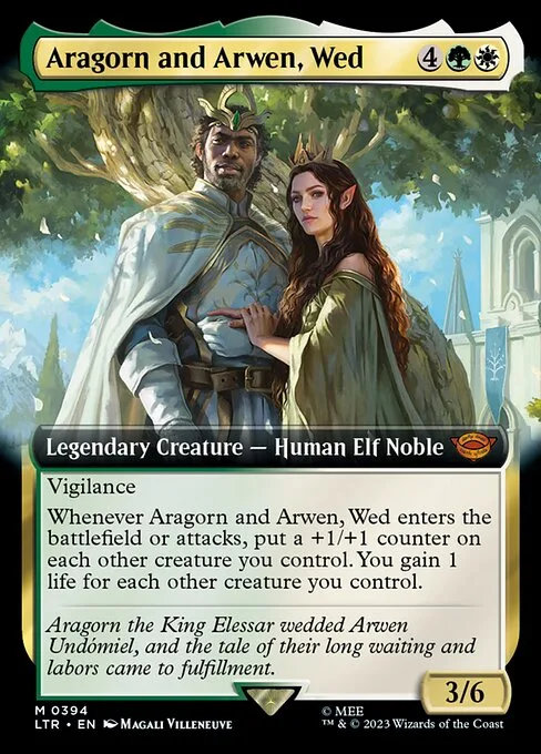 Aragorn y Arwen, desposados