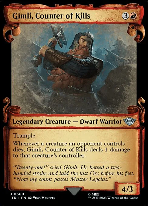 Gimli, contador de muertes