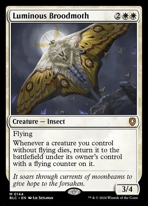 Polilla incubadora luminosa