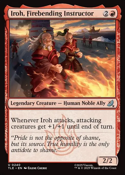 Iroh, docente de control del fuego