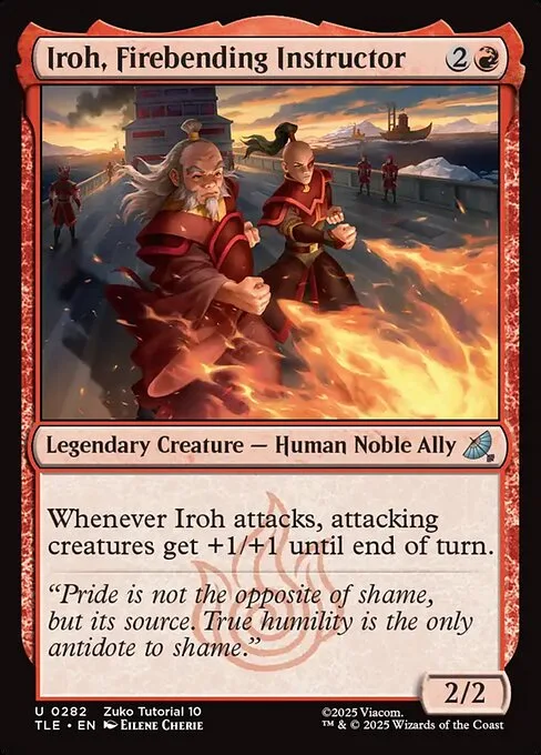 Iroh, docente de control del fuego